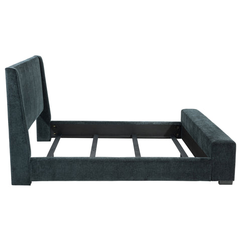 Krester Upholstered California King Audio Flame Visualizer Bed Blue