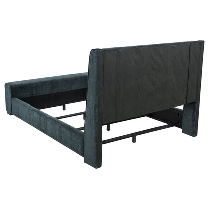 Krester Upholstered Queen Audio Flame Visualizer Bed Blue