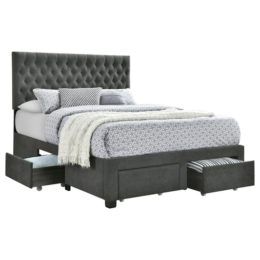 Stephan Upholstered Full Storage Panel Bed GreyGrey