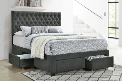 Stephan Upholstered Eastern King Storage Panel Bed GreyGrey