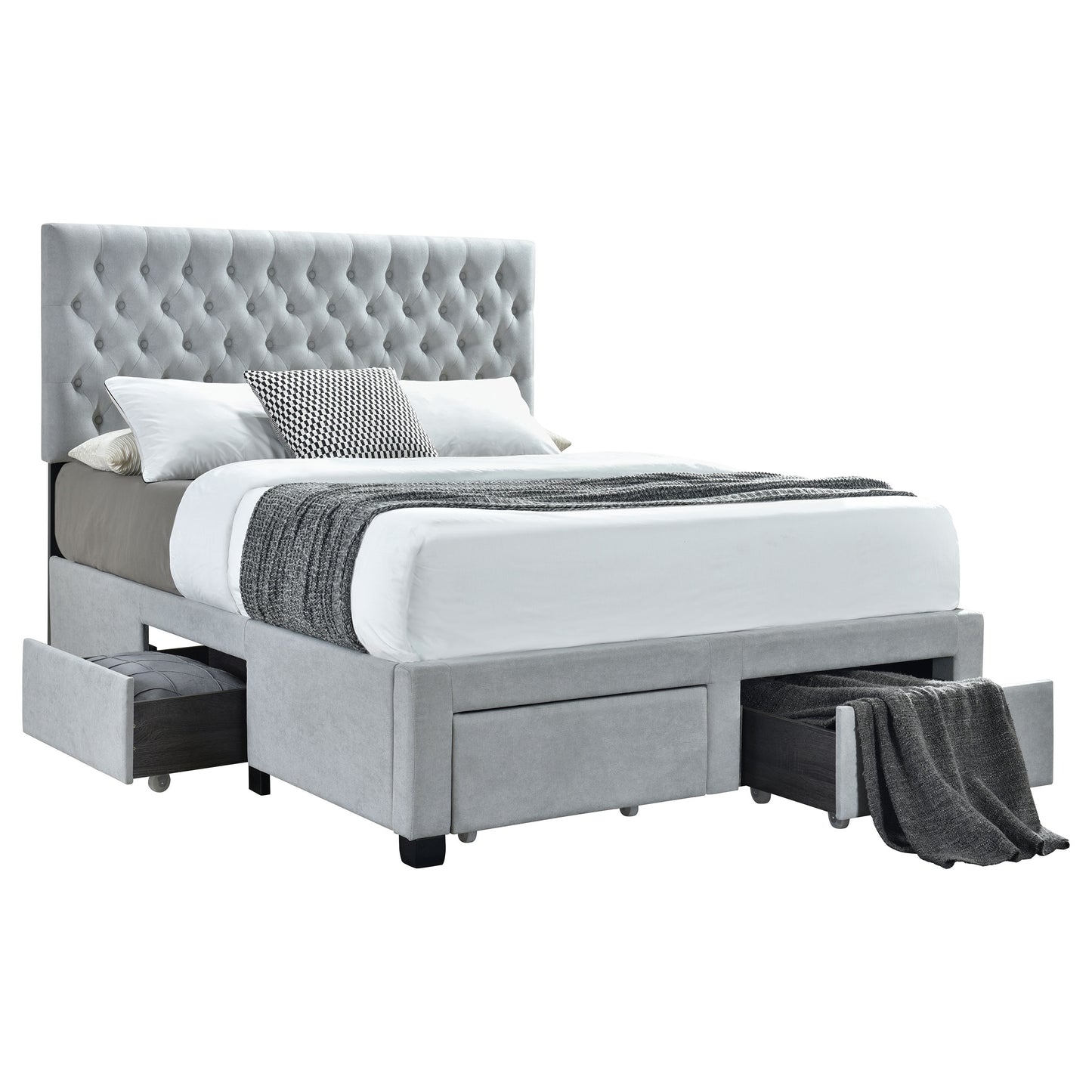 stephan upholstered full storage panel bed light greylight grey