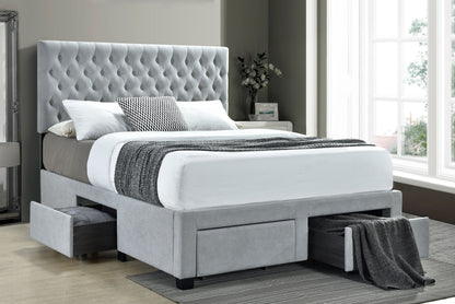 Stephan Upholstered Eastern King Storage Bed Light GreyLight Grey