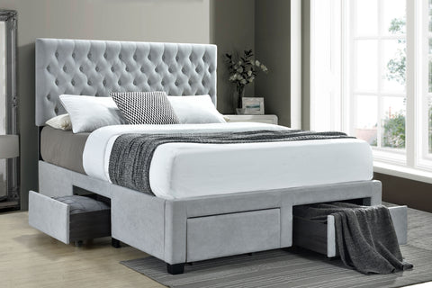 Stephan Upholstered Eastern King Storage Bed Light GreyLight Grey