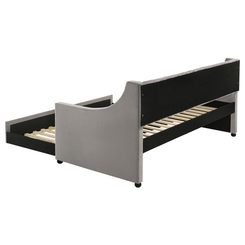 Flores Upholstered Twin Daybed with Trundle GreyGrey