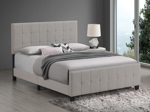 Maynard Upholstered Eastern King Panel Bed BeigeBeige