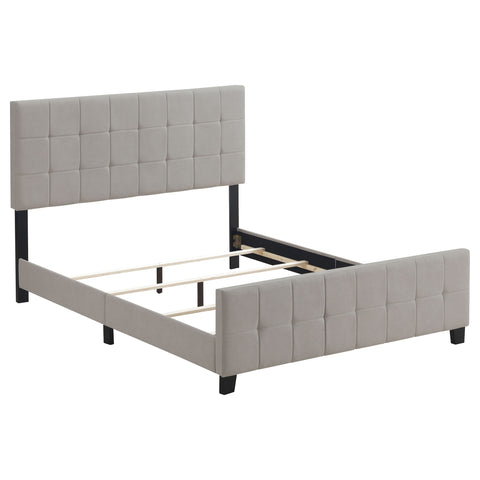 Maynard Upholstered Eastern King Panel Bed BeigeBeige