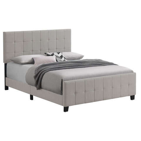 Maynard Upholstered Eastern King Panel Bed BeigeBeige