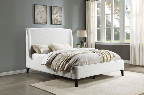 Ashton Upholstered Eastern King Wingback Bed SnowSnow