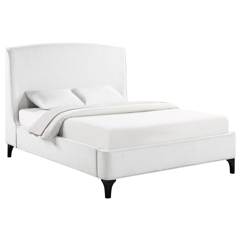 Ashton Upholstered Eastern King Wingback Bed SnowSnow
