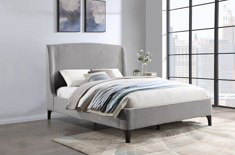 Ashton Upholstered Eastern King Wingback Bed GreyGrey