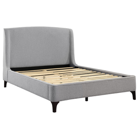 Ashton Upholstered Eastern King Wingback Bed GreyGrey