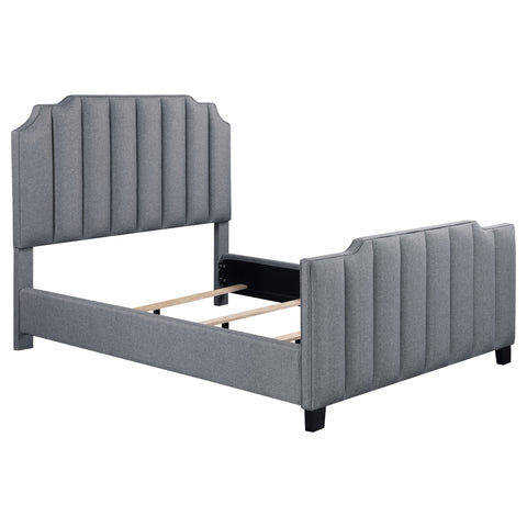 Kate Upholstered Eastern King Panel Bed Light GreyLight Grey