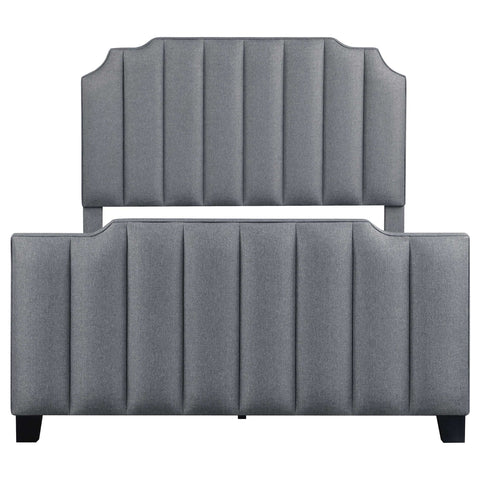 Kate Upholstered Queen Panel Bed Light GreyLight Grey