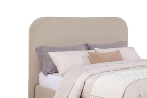 Pavone Upholstered Full Storage Lift Platform Bed Beige