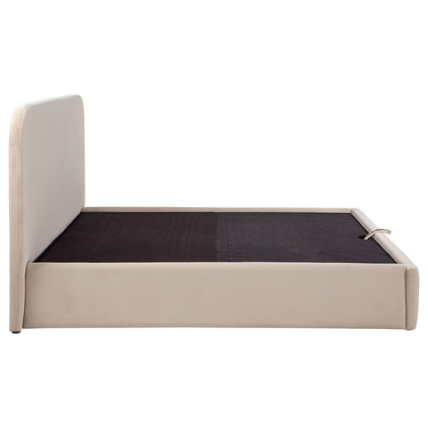 Pavone Upholstered Eastern King Storage Lift Platform Bed Beige