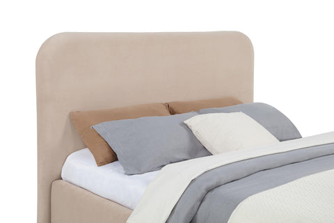 Pavone Upholstered Queen Storage Lift Platform Bed Beige