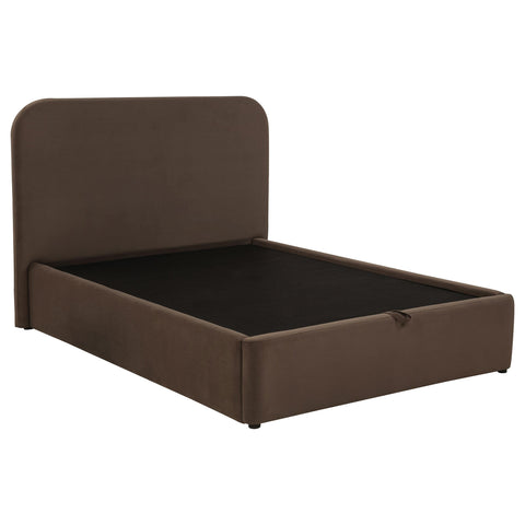 Pavone Upholstered Full Storage Lift Platform Bed Chocolate