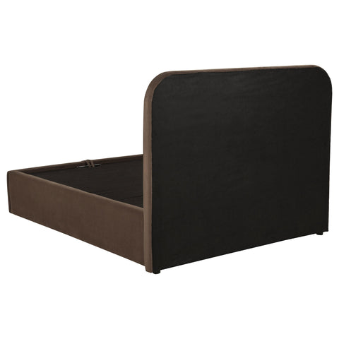 Pavone Upholstered Full Storage Lift Platform Bed Chocolate