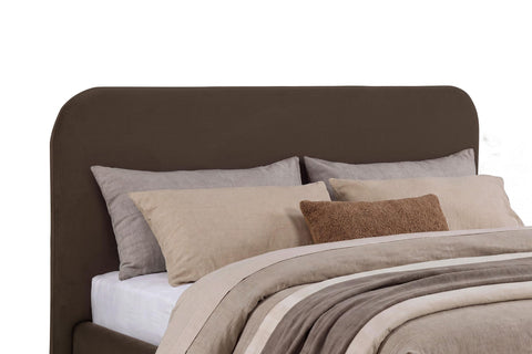 Pavone Upholstered Eastern King Storage Lift Platform Bed Chocolate