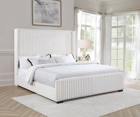 Tevlin 65-inch Upholstered California King Bed CreamCream