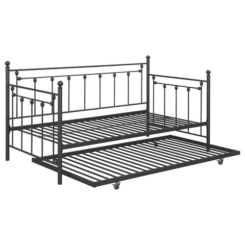 Rodez Metal Twin Daybed with Trundle GunmetalGunmetal