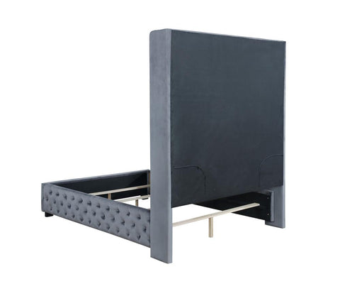 Kailani Upholstered Eastern King Wingback Bed Grey