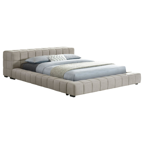 Bradshaw Upholstered Full Platform Bed Light TaupeLight Taupe