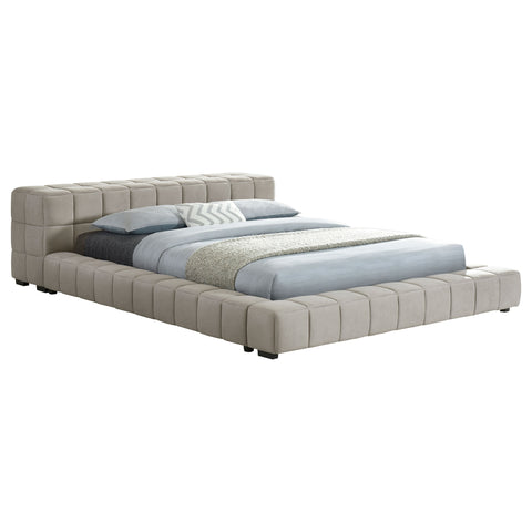 Bradshaw Upholstered Eastern King Platform Bed Light TaupeLight Taupe