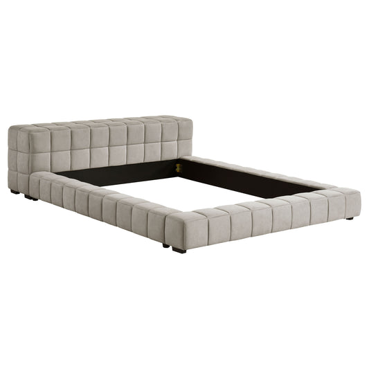 Bradshaw Upholstered Queen Platform Bed Light TaupeLight Taupe