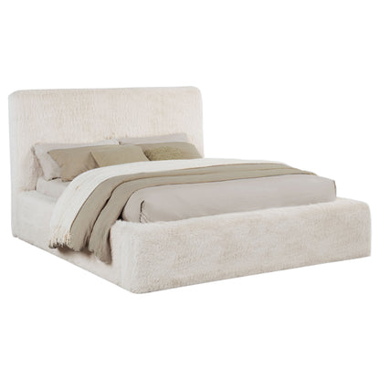 Kayd Faux Fur Upholstered Queen Bed Cream