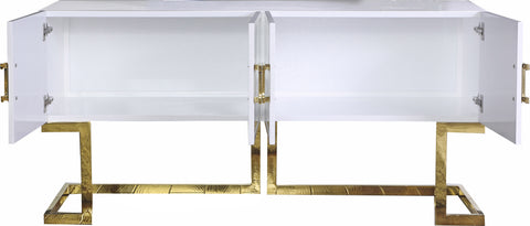 Harper Gold Lacquer Finish And Stainless Steel Base Buffet / Console Table, 1 Piece (Style 2)