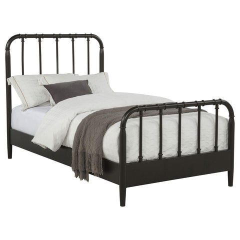 Devar All Wood Water Pipe Open Frame Twin Bed Dark Bronze
