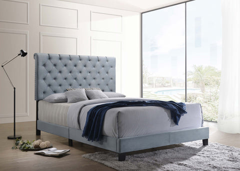 Harrison Upholstered Eastern King Panel Bed Slate BlueSlate Blue