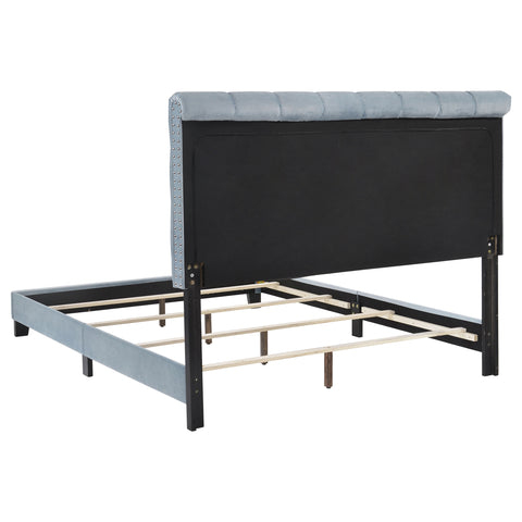 Harrison Upholstered Eastern King Panel Bed Slate BlueSlate Blue