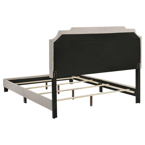 Frankie Upholstered Full Panel Bed BeigeBeige