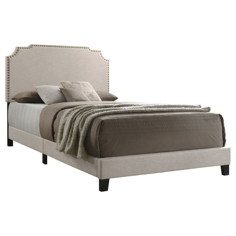 Frankie Upholstered Eastern King Panel Bed BeigeBeige