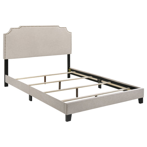 Frankie Upholstered Queen Panel Bed BeigeBeige
