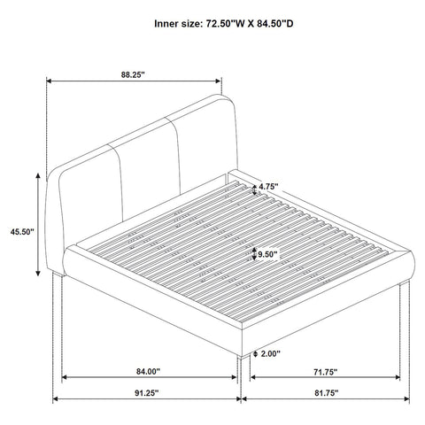 Butte 46-inch Upholstered California King Platform Bed Taupe