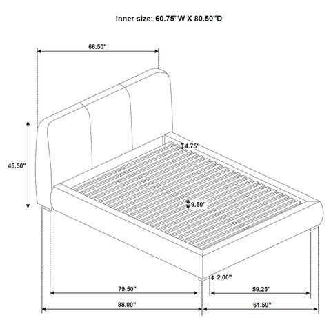 Butte 46-inch Upholstered Queen Platform Bed Taupe