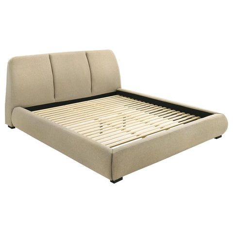 Butte 46-inch Upholstered Eastern King Platform Bed Brown