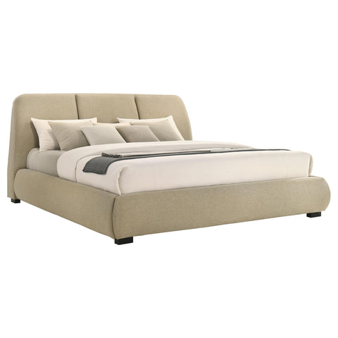 Butte 46-inch Upholstered Eastern King Platform Bed Brown