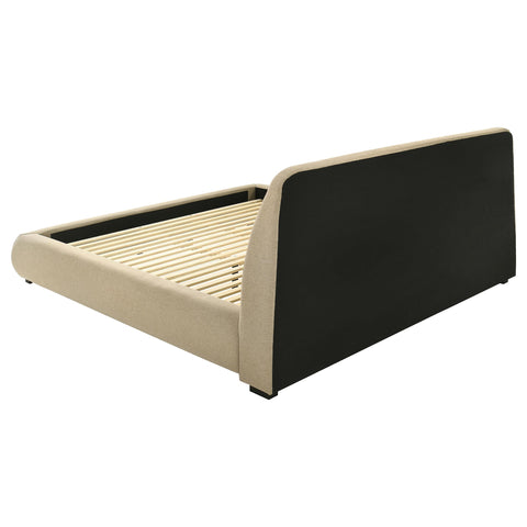 Butte 46-inch Upholstered Eastern King Platform Bed Brown