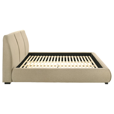 Butte 46-inch Upholstered Eastern King Platform Bed Brown