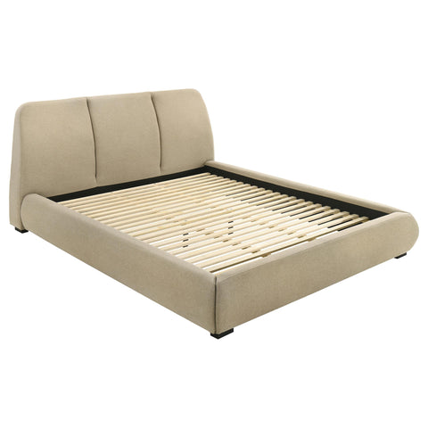 Butte 46-inch Upholstered California King Platform Bed Brown
