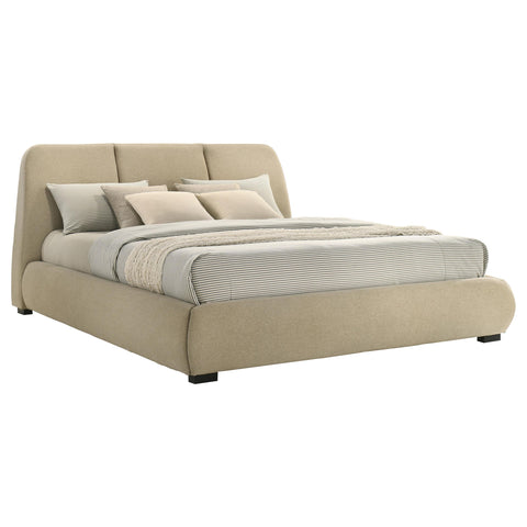 Butte 46-inch Upholstered California King Platform Bed Brown