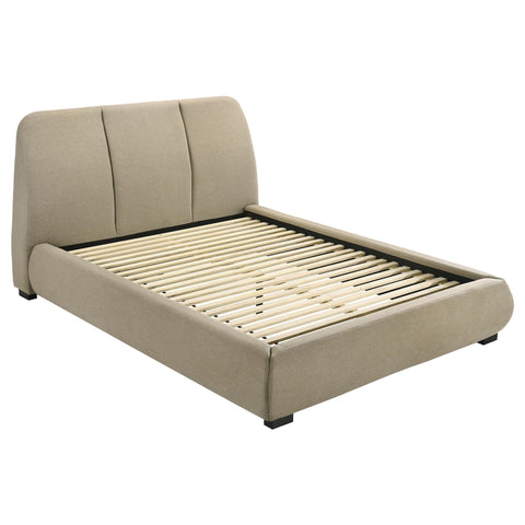 Butte 46-inch Upholstered Queen Platform Bed Brown