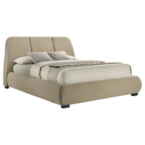 Butte 46-inch Upholstered Queen Platform Bed Brown