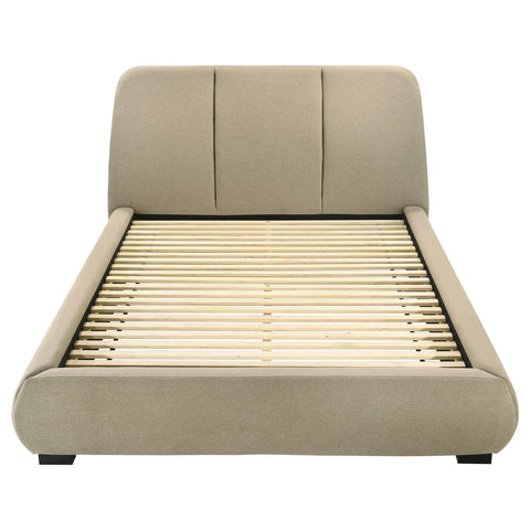 Butte 46-inch Upholstered Queen Platform Bed Brown