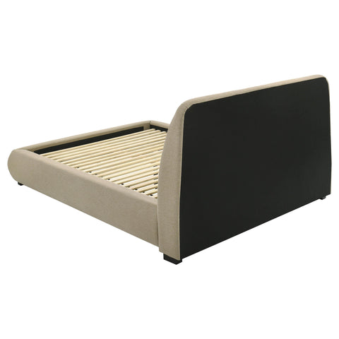 Butte 46-inch Upholstered Queen Platform Bed Brown