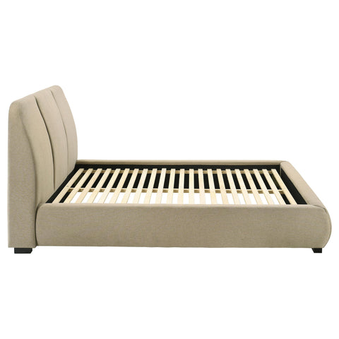 Butte 46-inch Upholstered Queen Platform Bed Brown